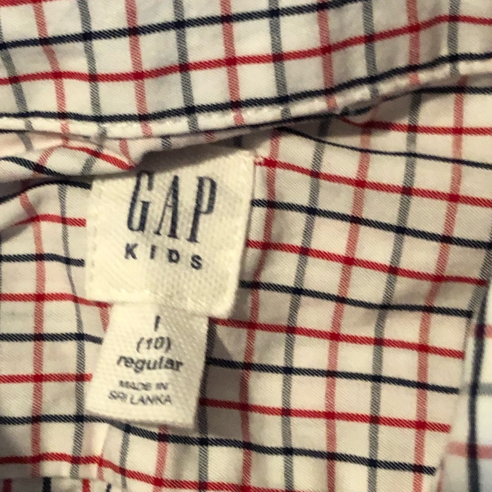 GapKids Plaid Button Down Dress Shirt L 10 - Picture 3 of 3
